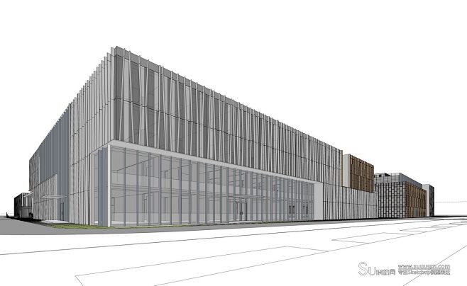 现代办公楼SU模型下载_sketchup.